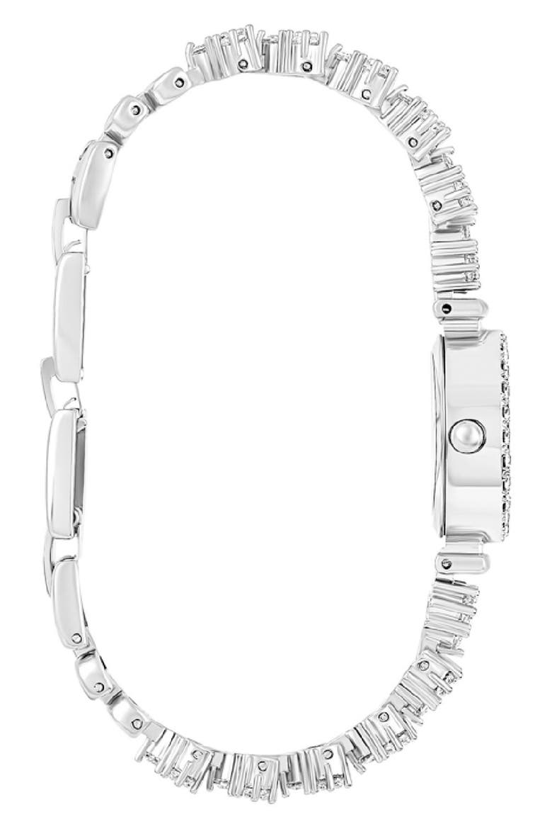 Crystal Mother-of-Pearl Quartz Bracelet Watch, 20mm x 23mm, Alternate, color, SILVER