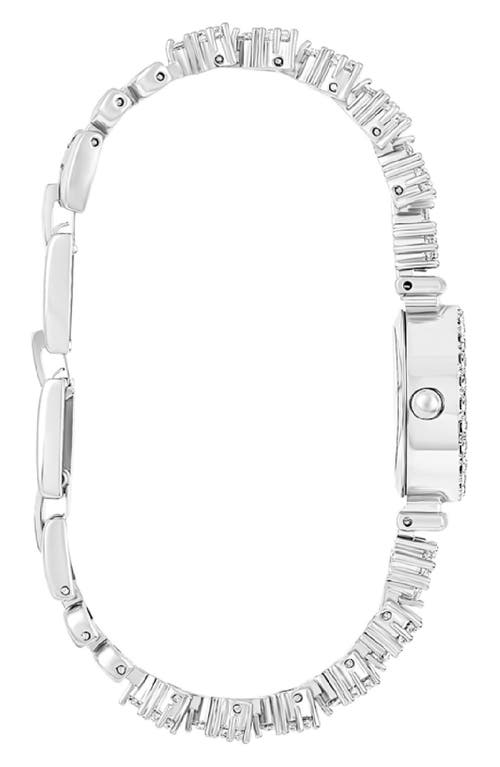 Danecraft Crystal Mother-of-pearl Quartz Bracelet Watch, 20mm X 23mm In Metallic