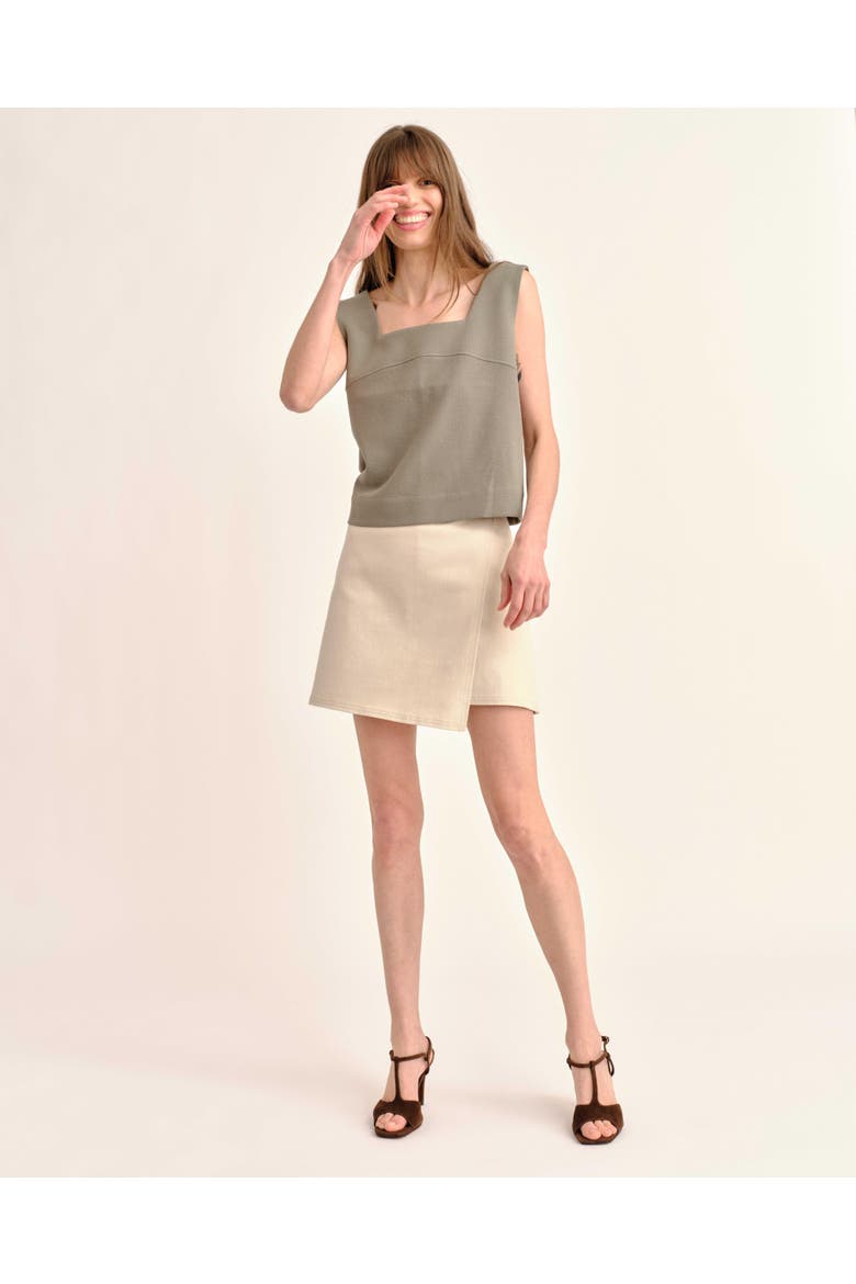 James Pebbled Crepe Tank, Alternate, color, Moss