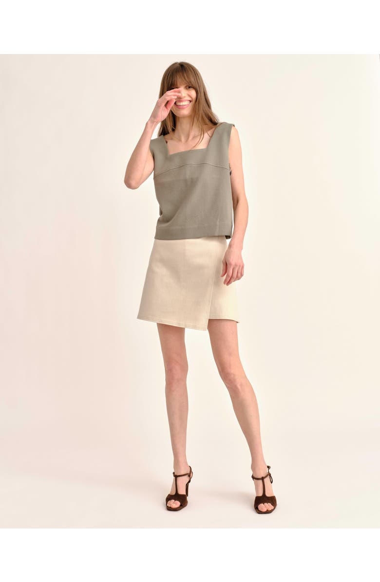 Cartolina James Pebbled Crepe Tank, Alternate, color, Moss