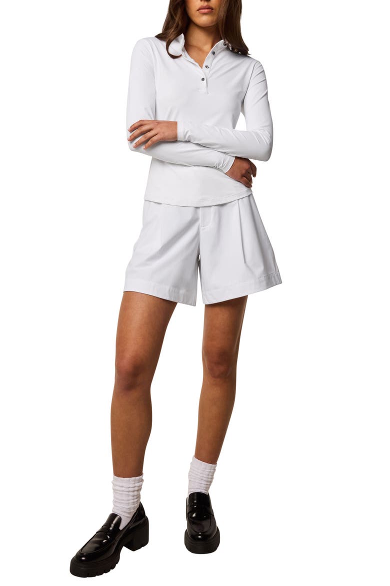 Scarlett Long Sleeve Stretch Nylon Polo, Alternate, color, ARCTIC