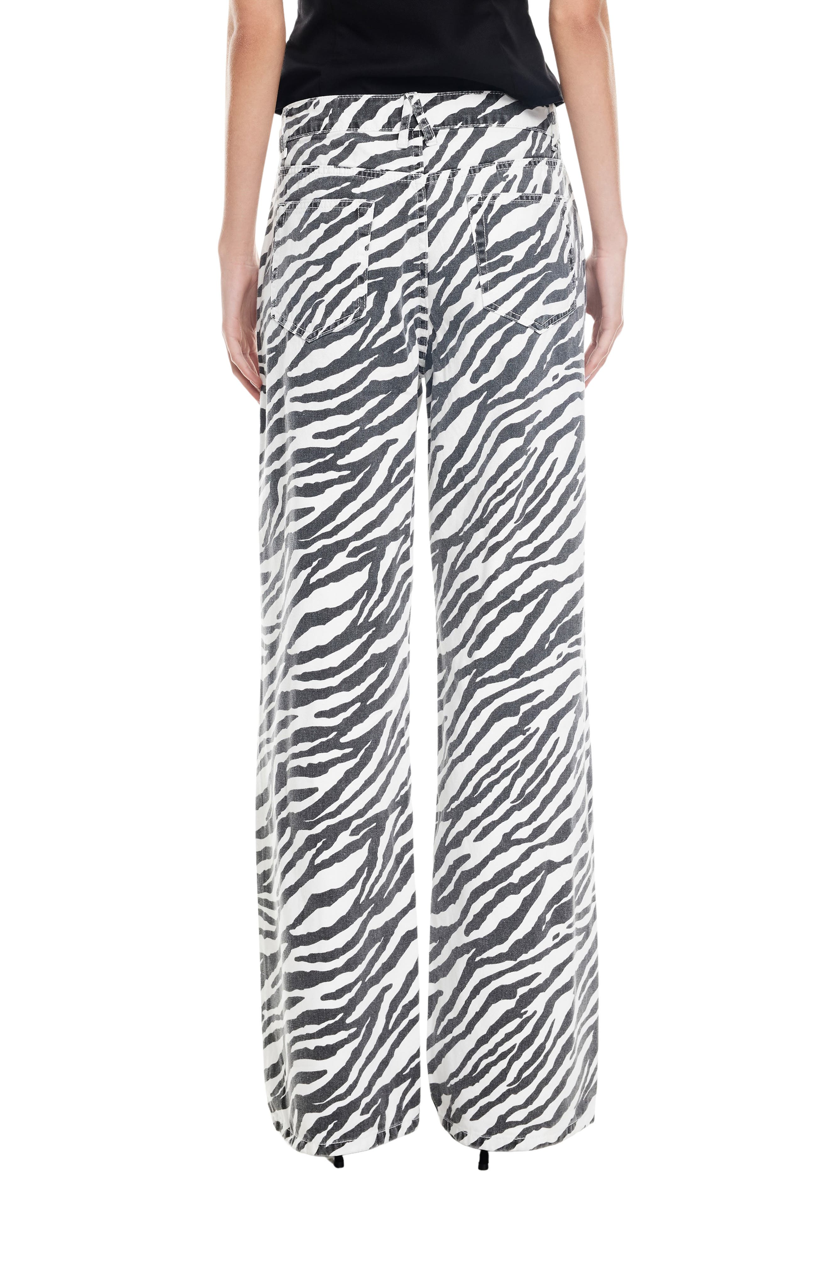 Top Model Zebra Stripe Low Rise Baggy Jeans - image 2