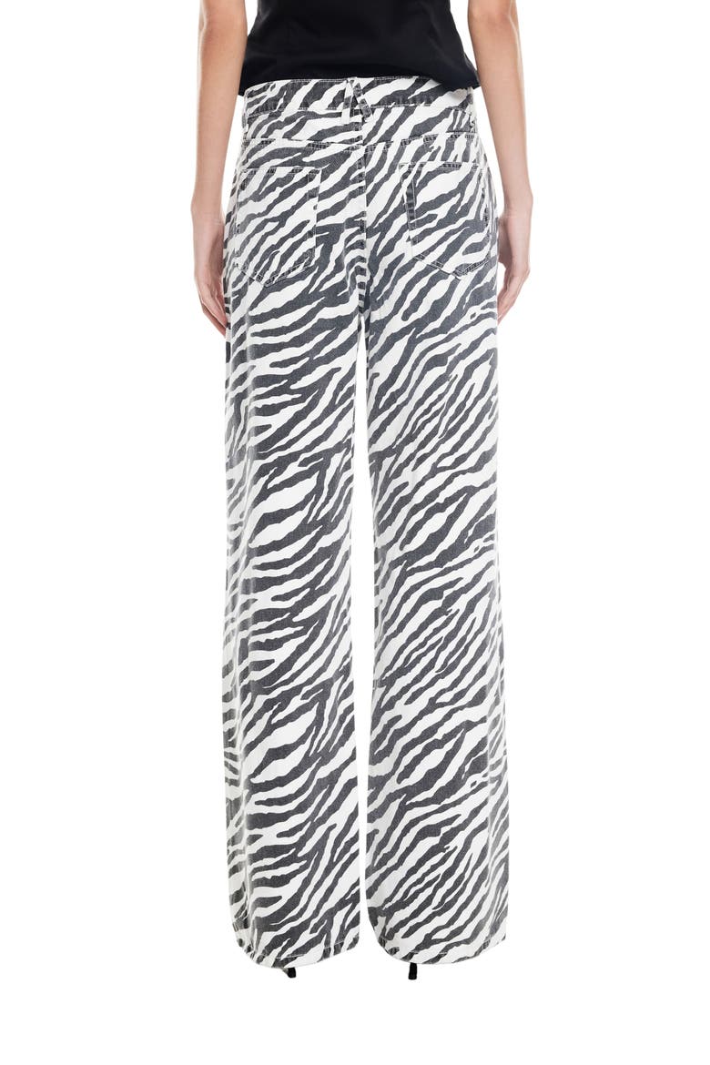 Top Model Zebra Stripe Low Rise Baggy Jeans, Alternate, color, ZEBRA