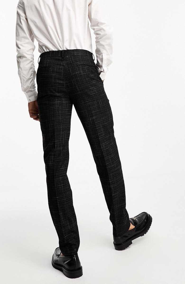 ASOS DESIGN Slim Fit Crosshatch Suit Trousers, Alternate, color,