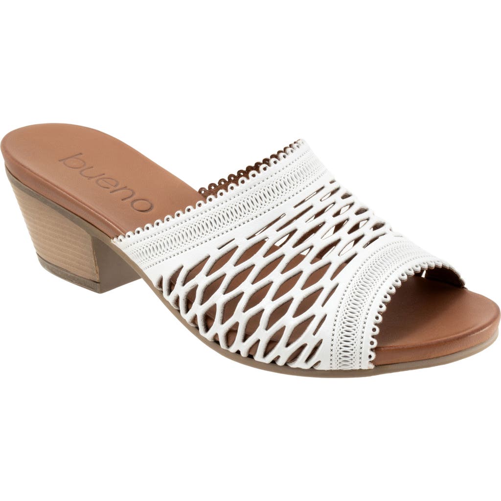 Bueno Lillian Block Heel Sandal In White