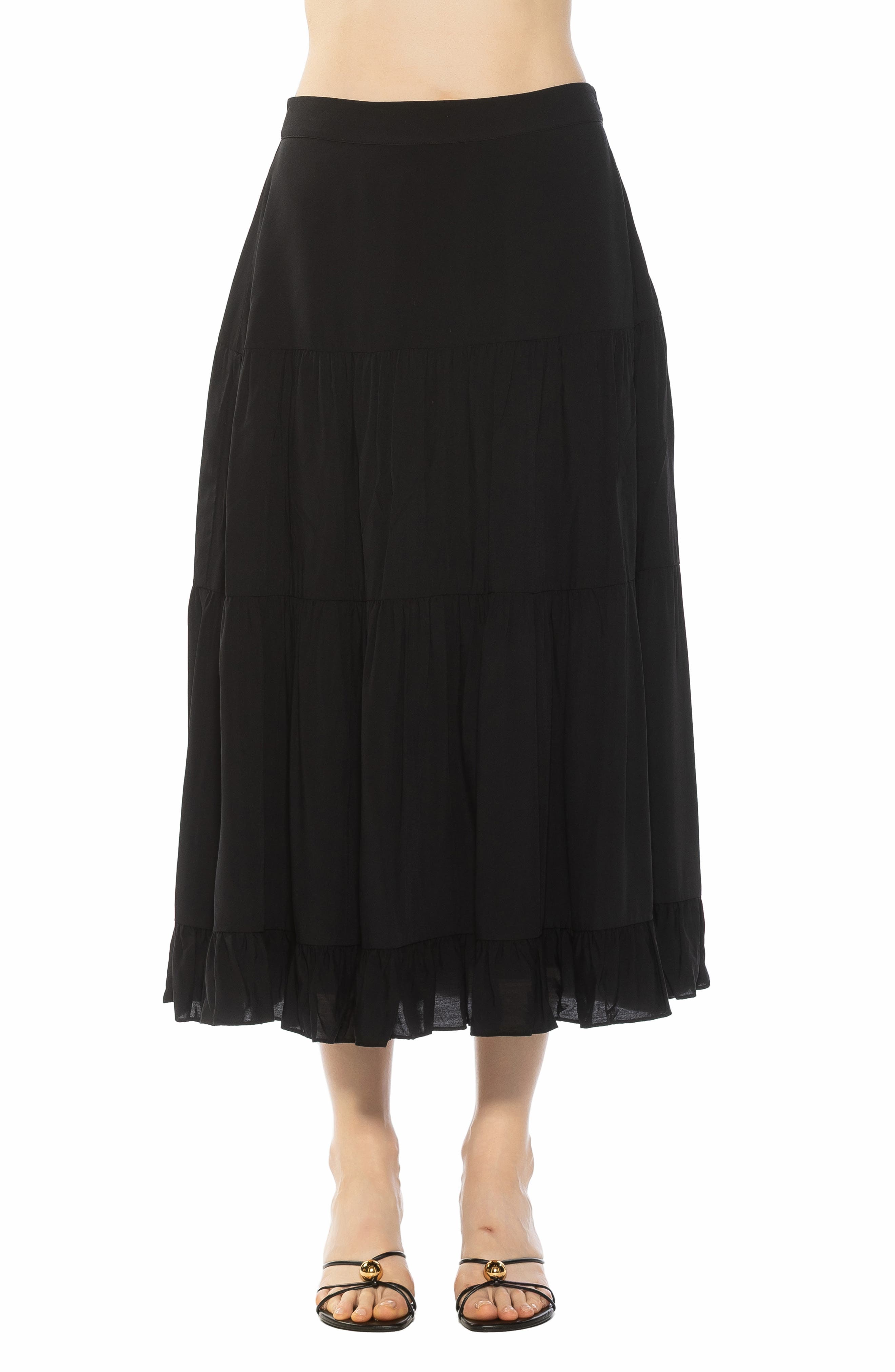 Amelie Ruffle Tiered Midi Skirt