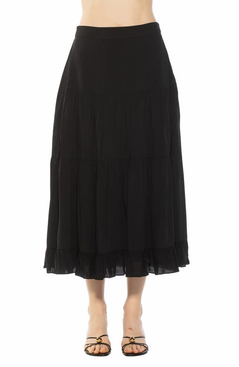 Amelie Ruffle Tiered Midi Skirt
