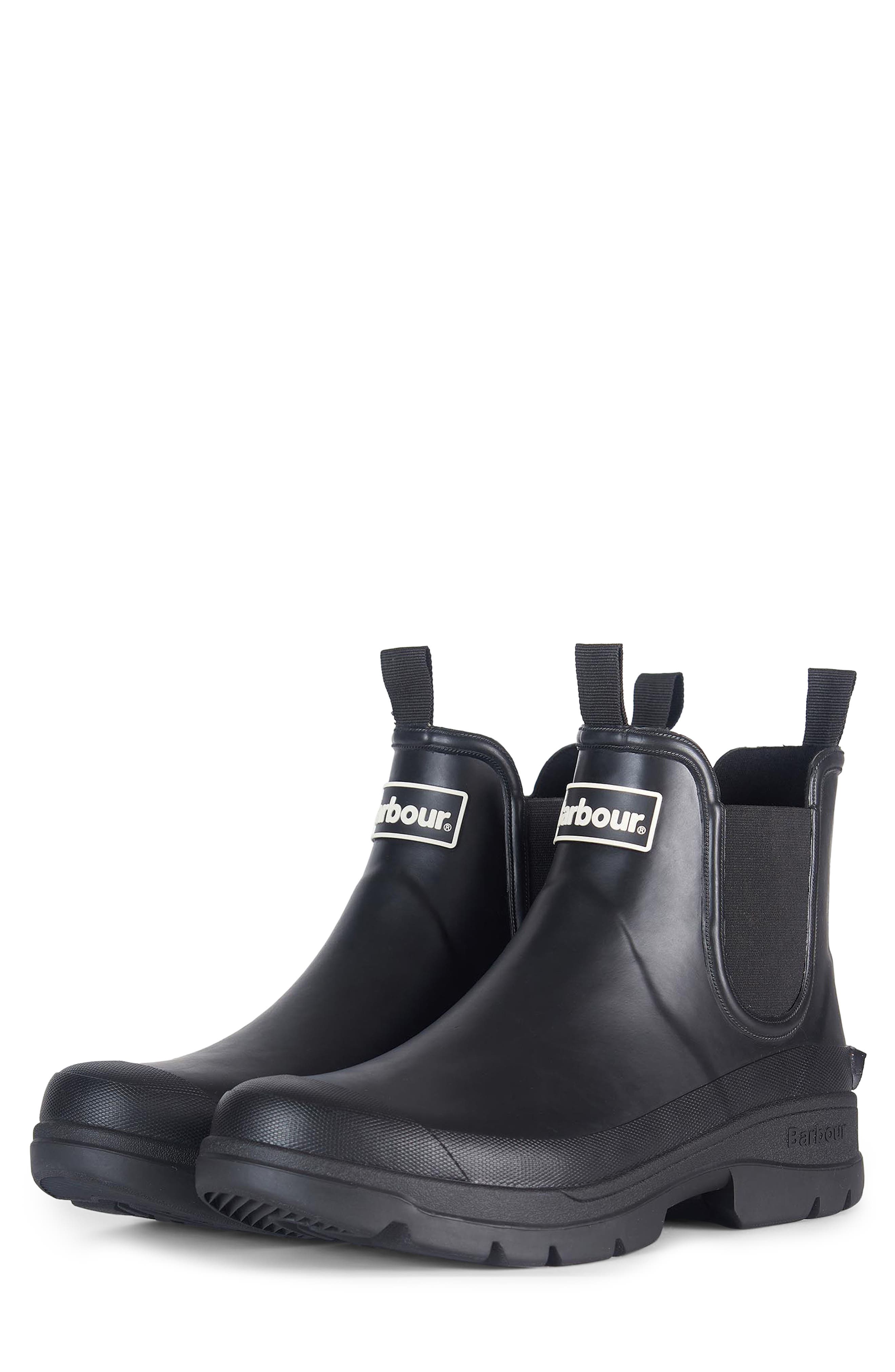Barbour Nimbus Chelsea Rain Boot, Main, color, Black