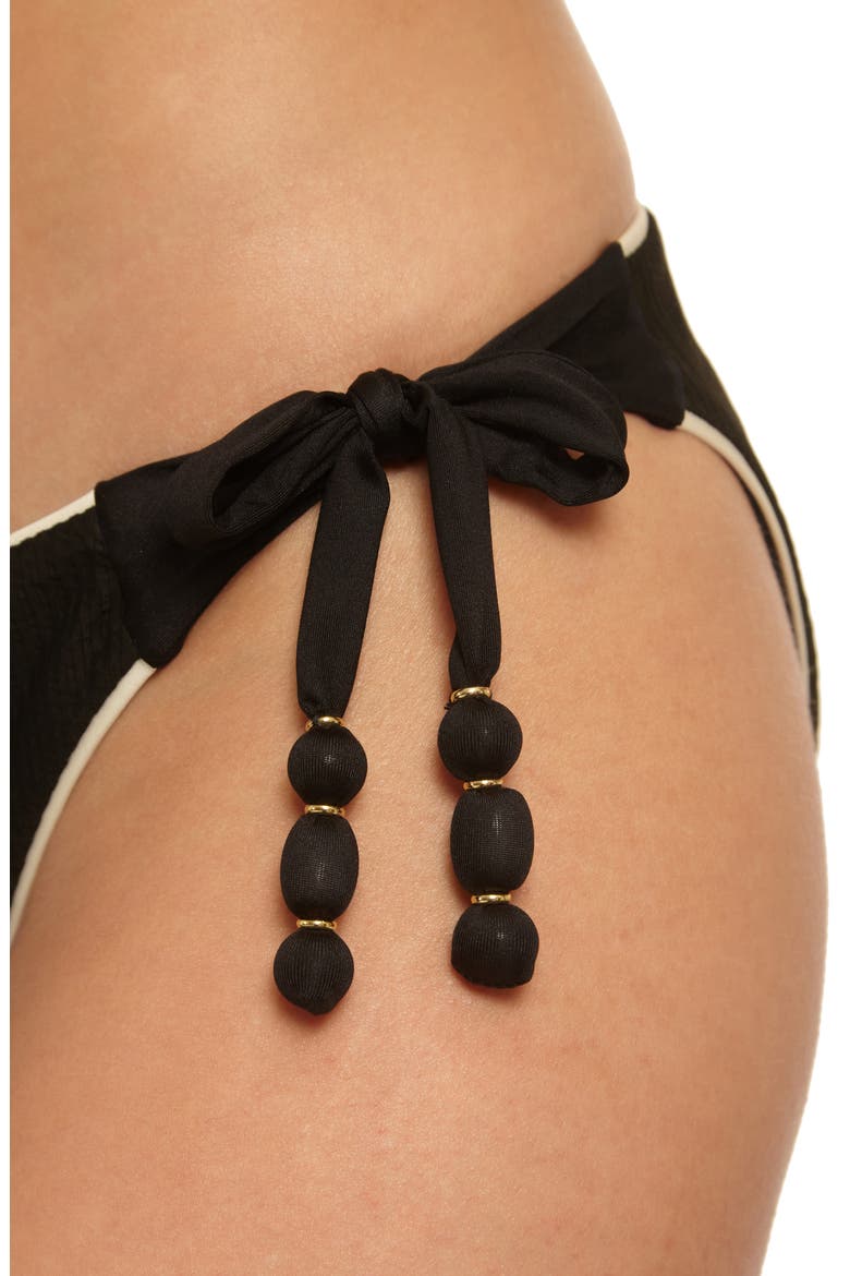 Corinth Side Tie Swim Bottoms, Alternate, color, BLACK/ VANILLA