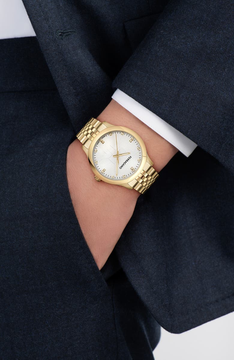 FERRAGAMO Duo Diamond Bracelet Watch, 40mm, Alternate, color, Ip Yellow Gold