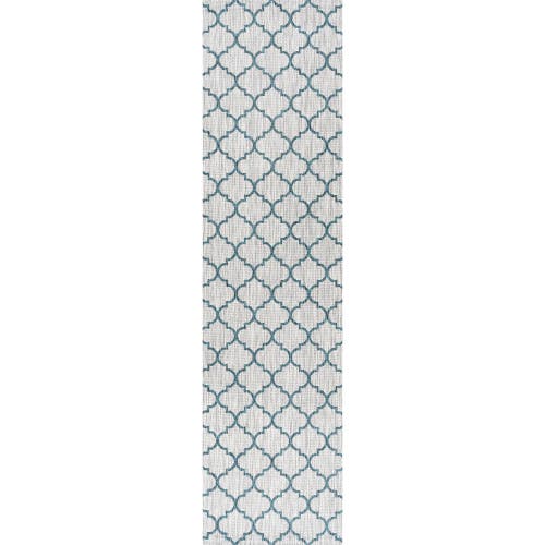 Jonathan Y Galon Filigree Indoor/outdoor Area Rug In Gray/teal