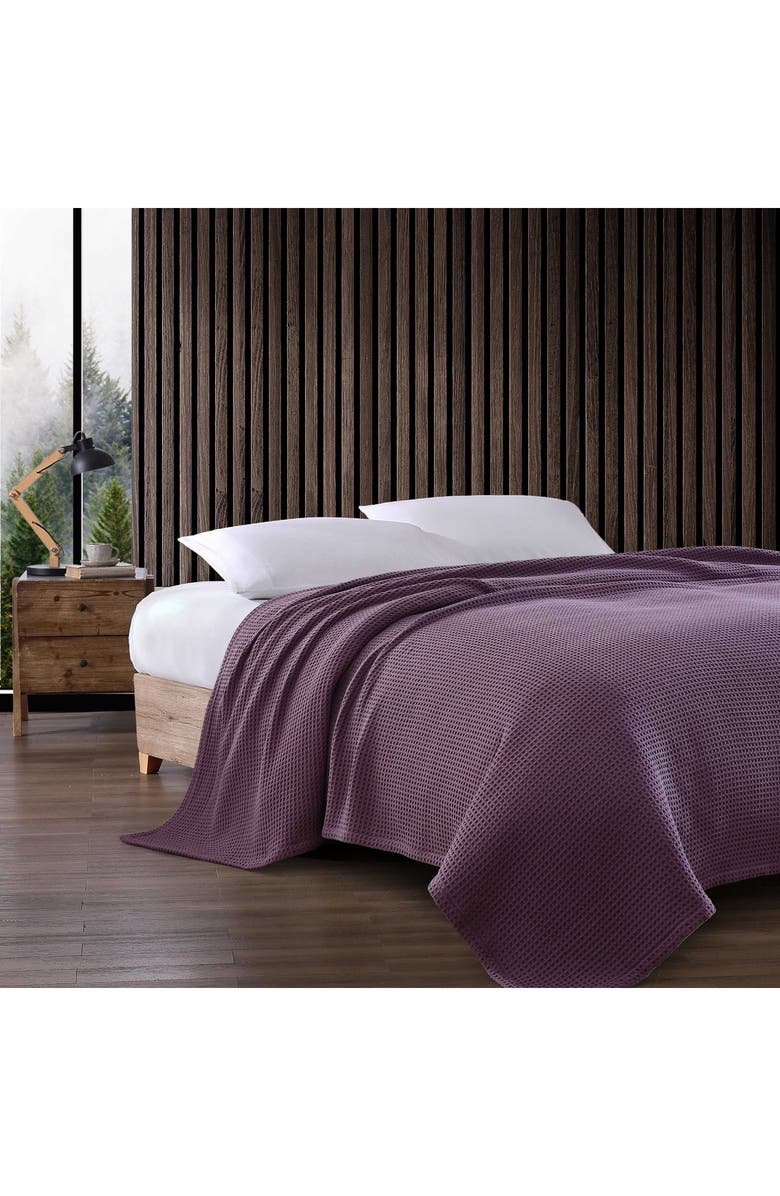 Eddie Bauer Premium Cotton Waffle Throw Blanket, Alternate, color, Purple