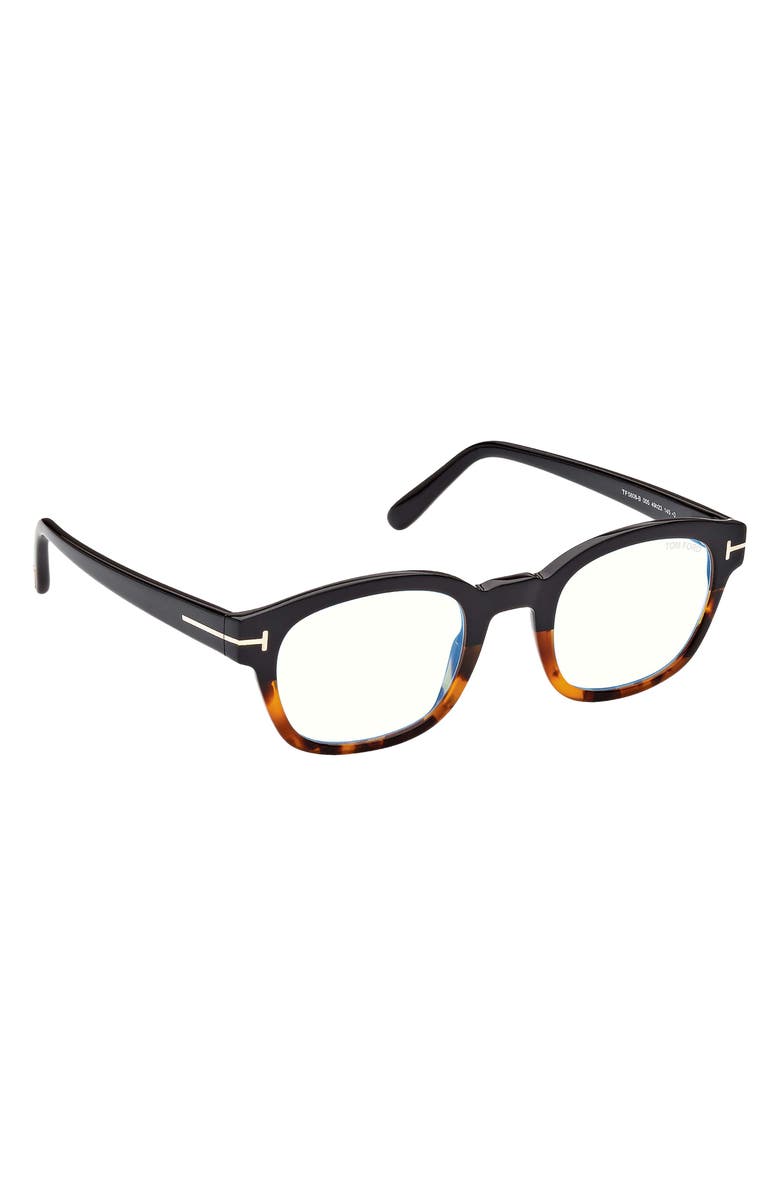 TOM FORD 49mm Square Blue Light Blocking Glasses, Alternate, color,
