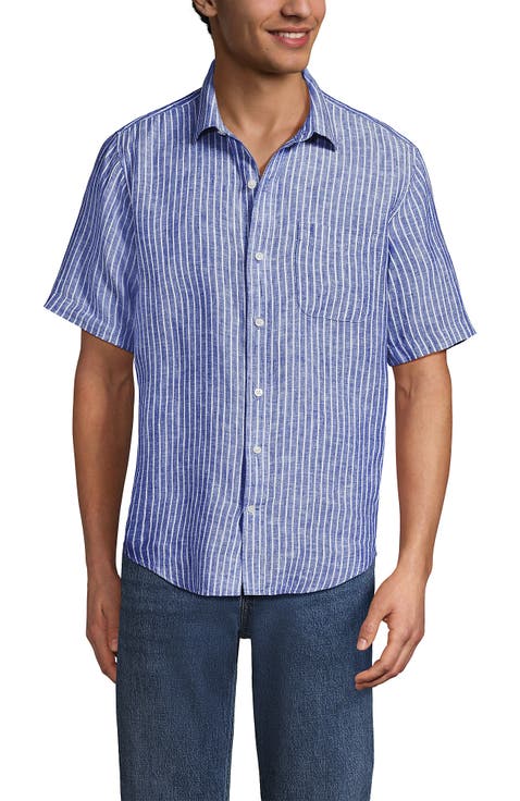 Traditional Fit Short Sleeve Linen Shirt