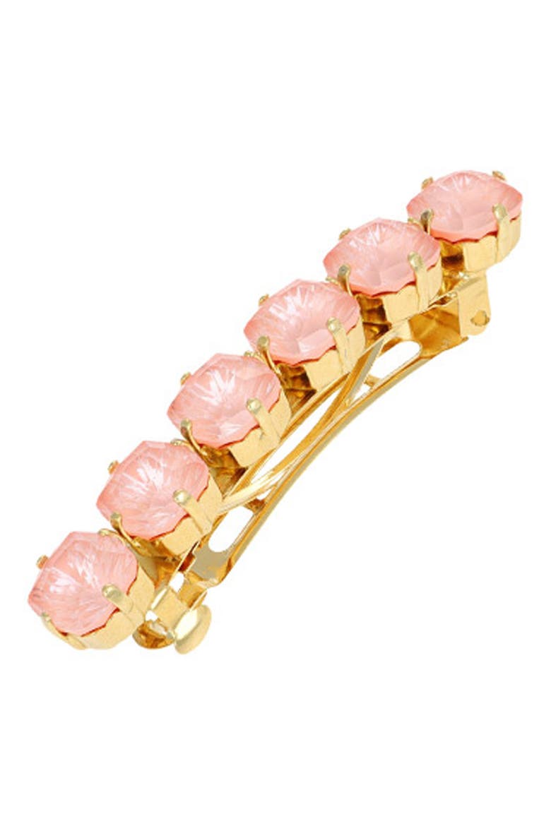 Colleen Crystal Embellished Barette, Main, color, FLAMINGO IGNITE