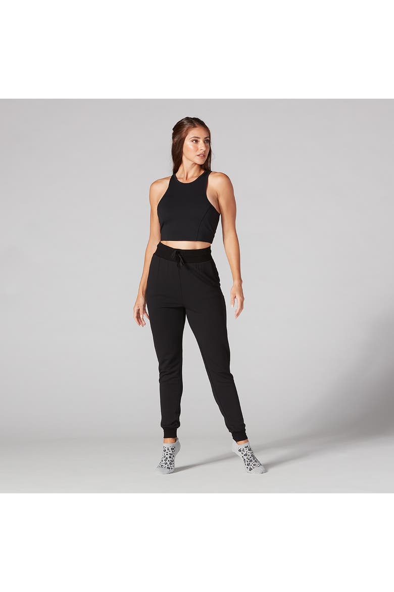 High Waisted Fitted Jogger, Alternate, color, EBONY