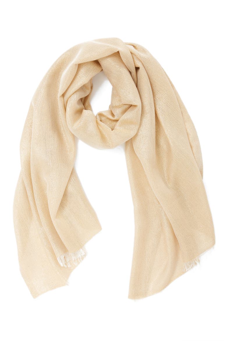 Metallic Lightweight Wrap, Alternate, color, GOLD