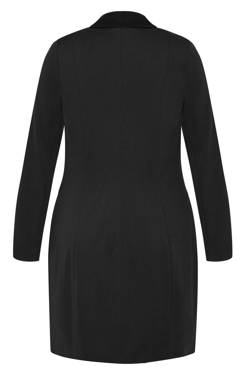 City Chic Long Sleeve Tuxedo Dress, Alternate, color,