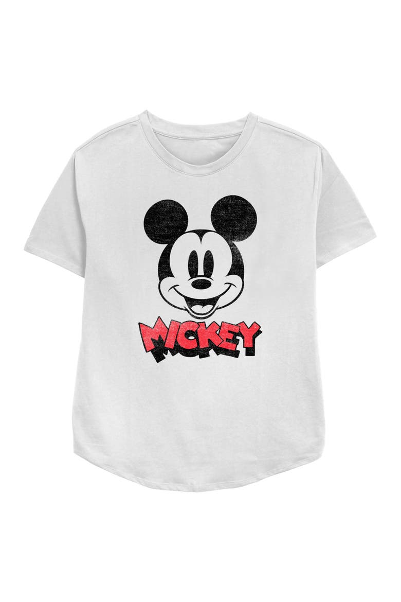 Women's Mickey & Friends Mickey Mouse Retro Headshot  Graphic T-Shirt, Main, color, White