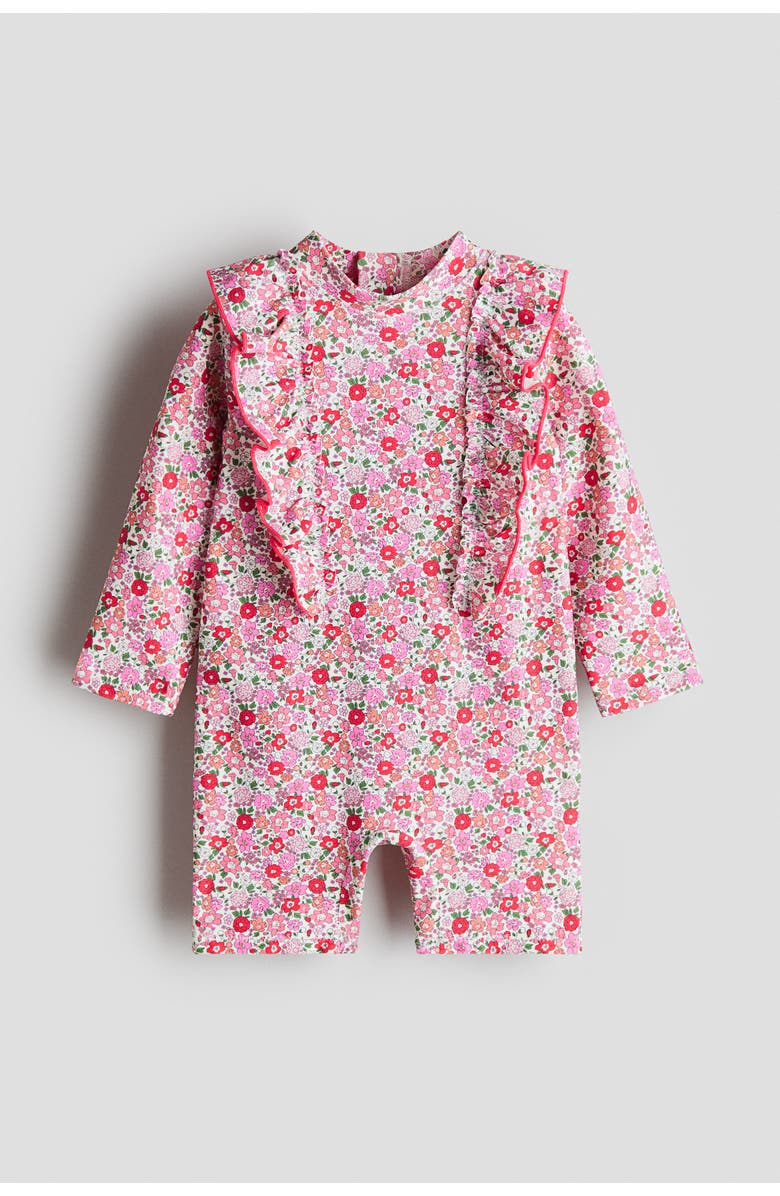 H&M Upf 50 Swimsuit, Main, color, Pink/Floral