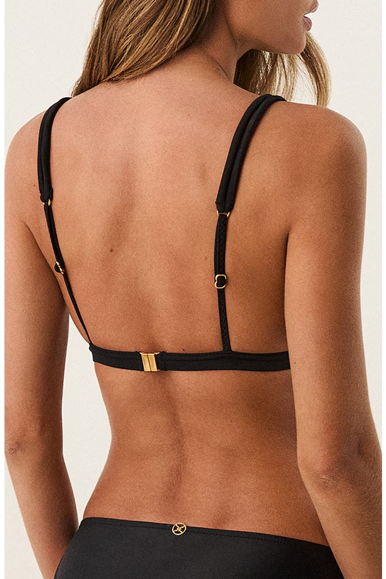 Meera Parallel Triangle Bikini Top, Alternate, color, BLACK