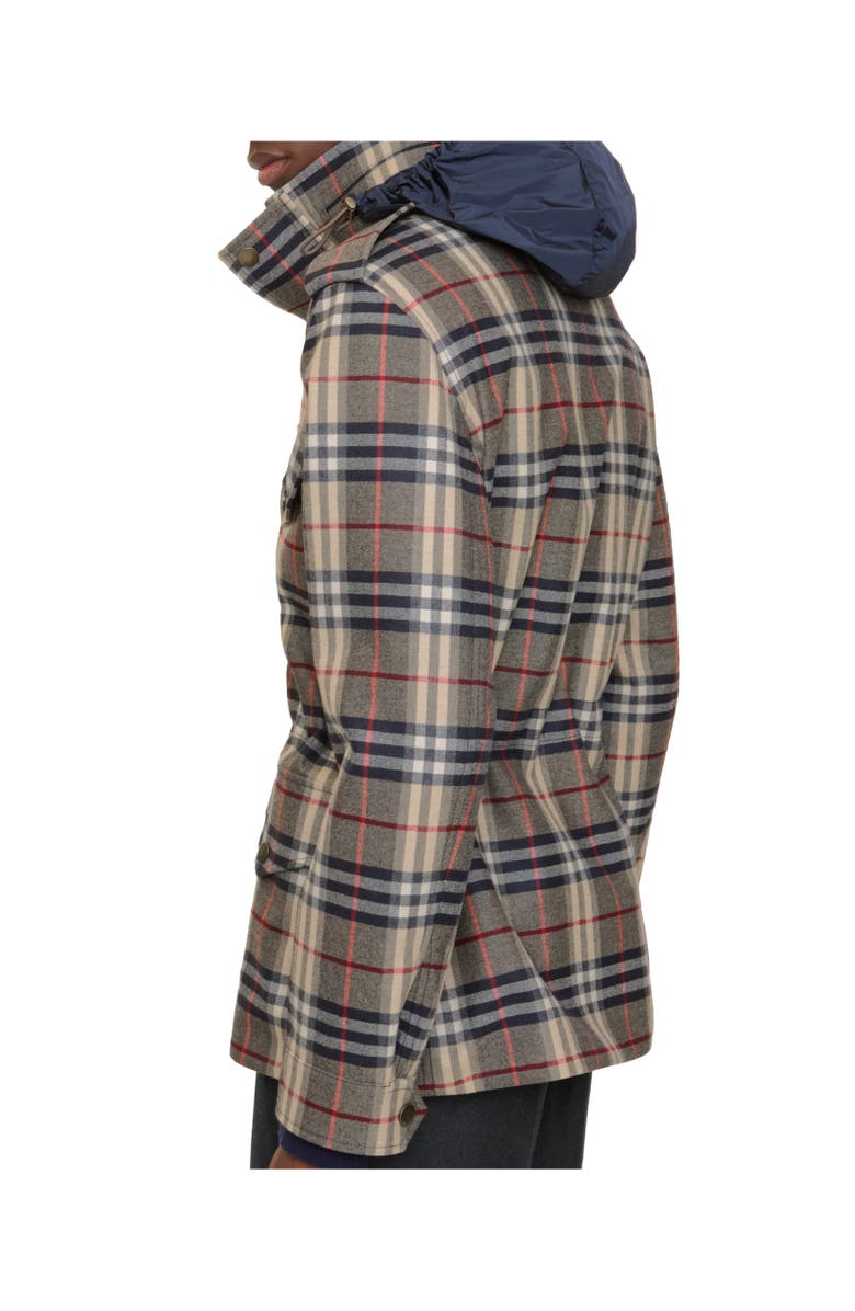 Burberry Check Bonded Wool Field Jacket, Alternate, color, 
