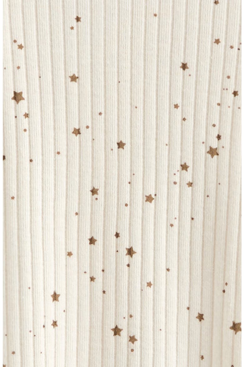 Rib Zip Footie, Alternate, color, IVORY- TAN DUSK STARS