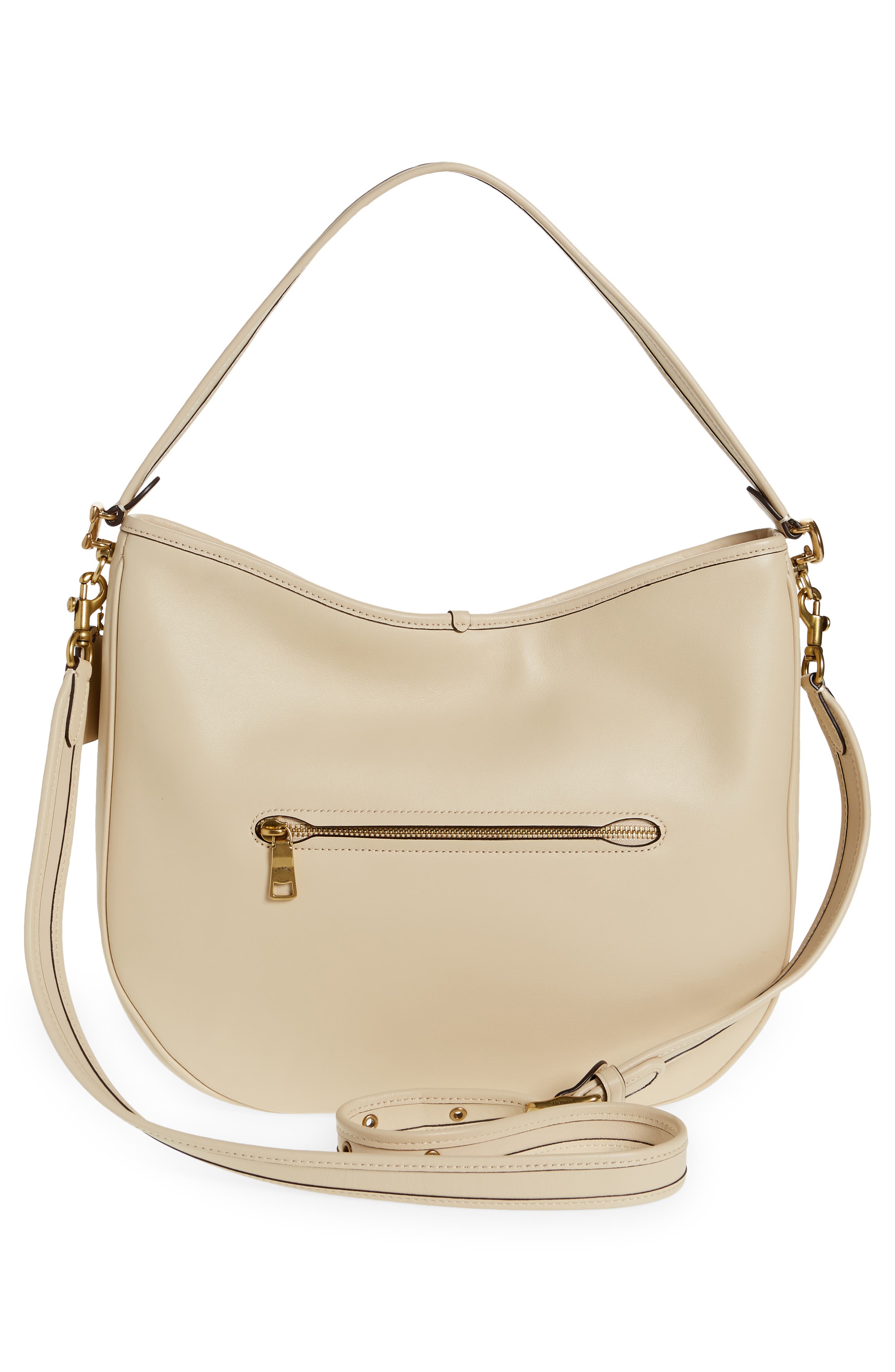 Soft Tabby Leather Hobo Bag, Alternate, color, IVORY