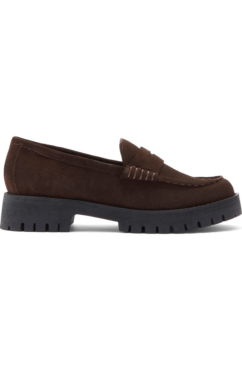 Steve Madden Langsten Platform Penny Loafer, Alternate, color, Brown Suede