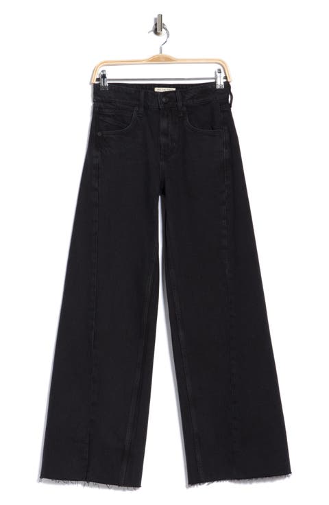 Alter Ego Raw Hem Twisted Wide Leg Jeans