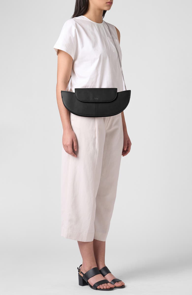 behno Nadia Leather Clutch, Alternate, color, Black