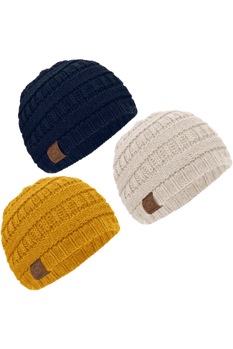 3-Pack Warmzy Baby Beanies, Main, color, Sunshine