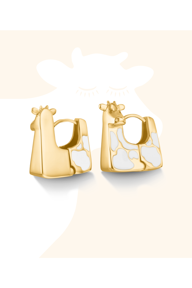 Moo Earrings, Main, color, Gold
