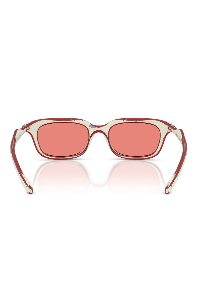 DL3013U 50mm Square Sunglasses, Alternate, color, WHITE BARRELLING RED / RED