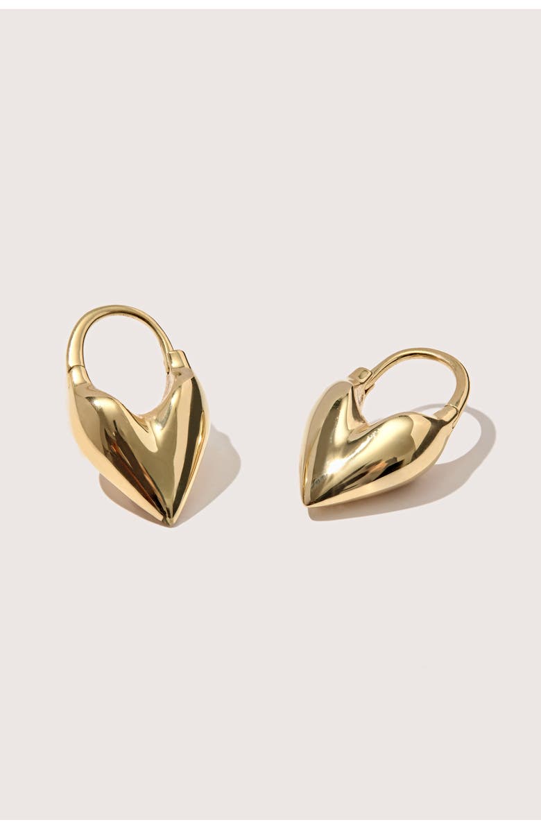 Otiumberg Roscida Heart Hoop Earrings, Main, color, Yellow Toned Gold