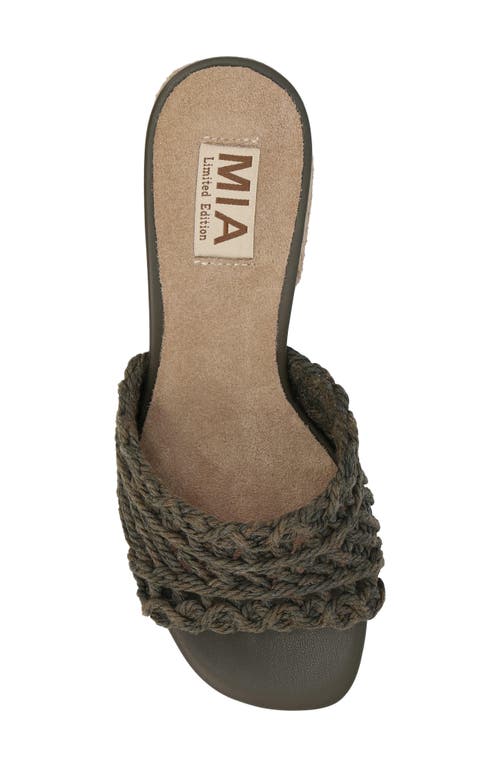 Mia Idella Block Heel Sandal In Khaki