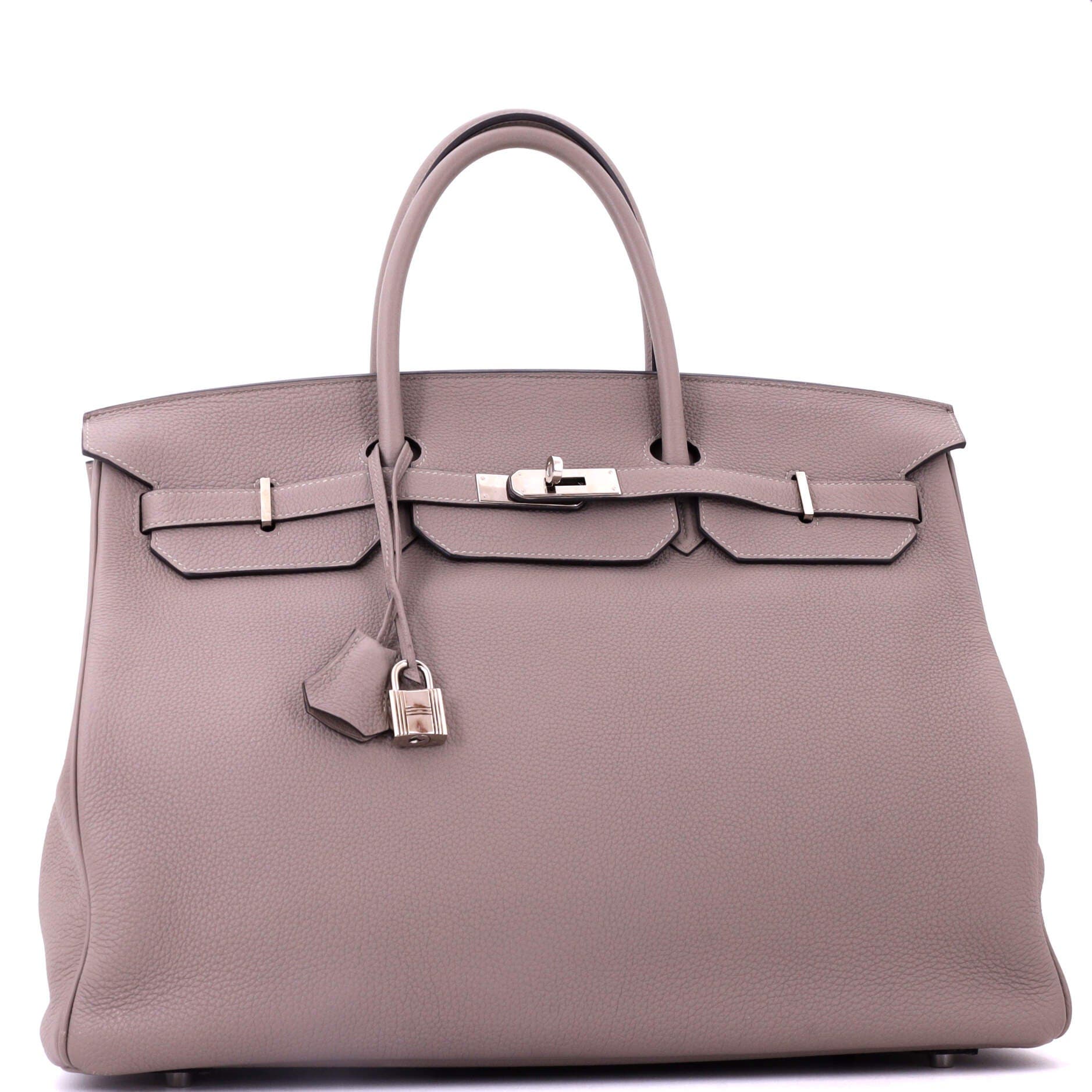 Pre-Owned Hermes Birkin Handbag Grey Togo with Palladium Hardware 40, Alternate, color, Gris Asphalte