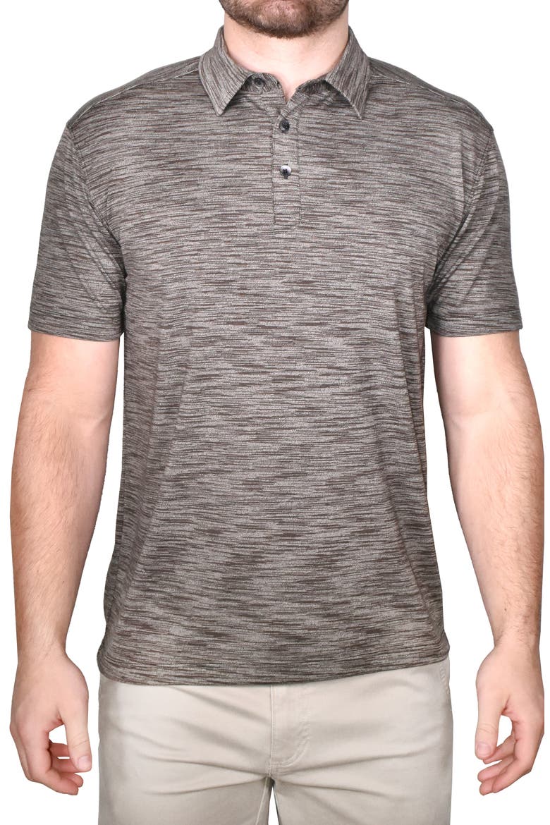 Shadow Dyed Polo, Main, color, BEIGE INDIGO DENIM