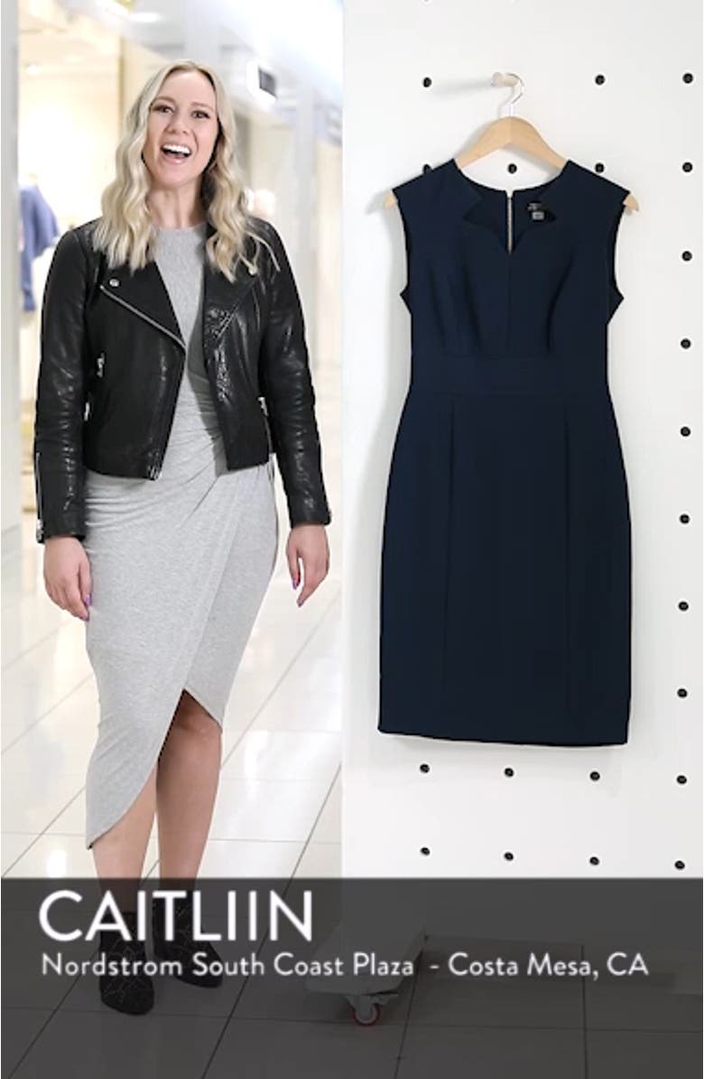 Star Neckline Crepe Sheath Dress, sales video thumbnail