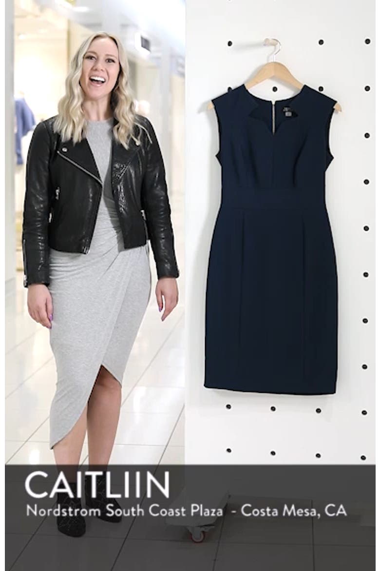 Star Neckline Crepe Sheath Dress video