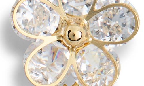Eye Candy Los Angeles June Cubic Zirconia Flower Drop Earrings In Gold