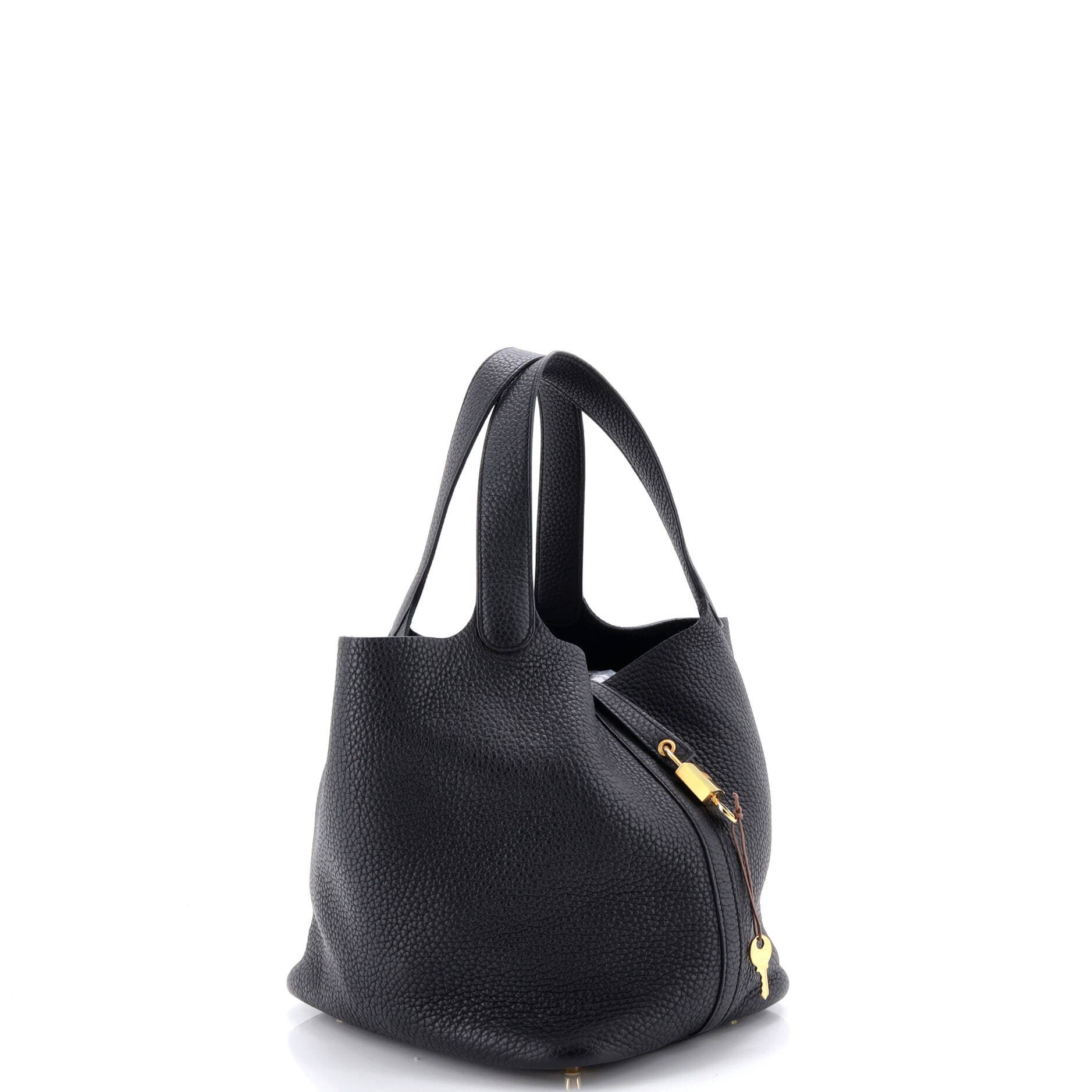 Pre-Owned Hermes Picotin Lock Bag Clemence MM, Alternate, color, Noir