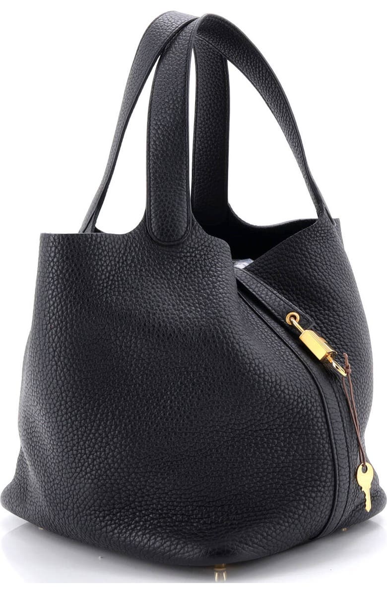 Pre-Owned Hermes Picotin Lock Bag Clemence MM, Alternate, color, Noir