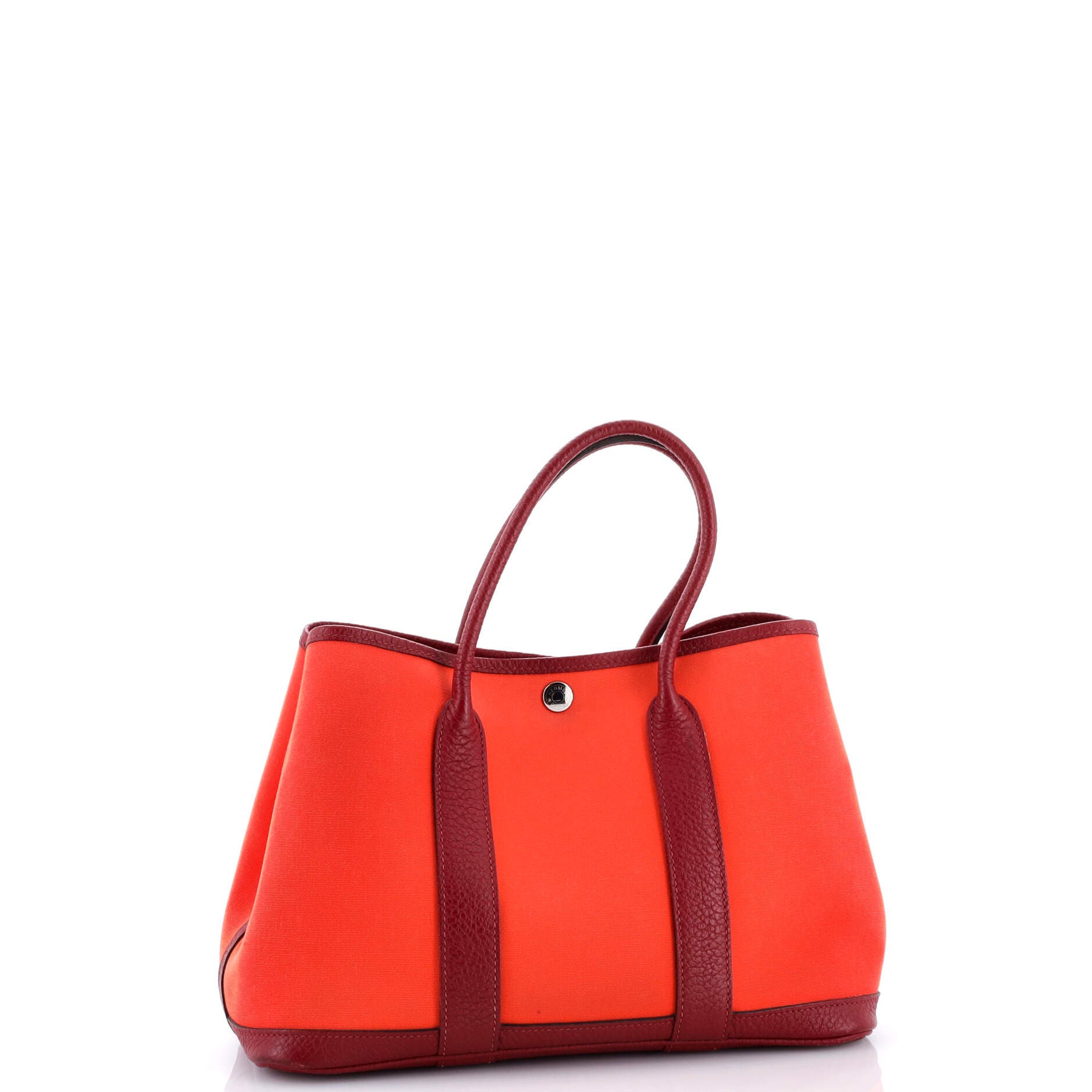 Pre-Owned Hermes Garden Party Tote Toile and Leather 30, Alternate, color, Orange Poppy