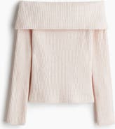 H&M Rib-knit Off-the-shoulder Top