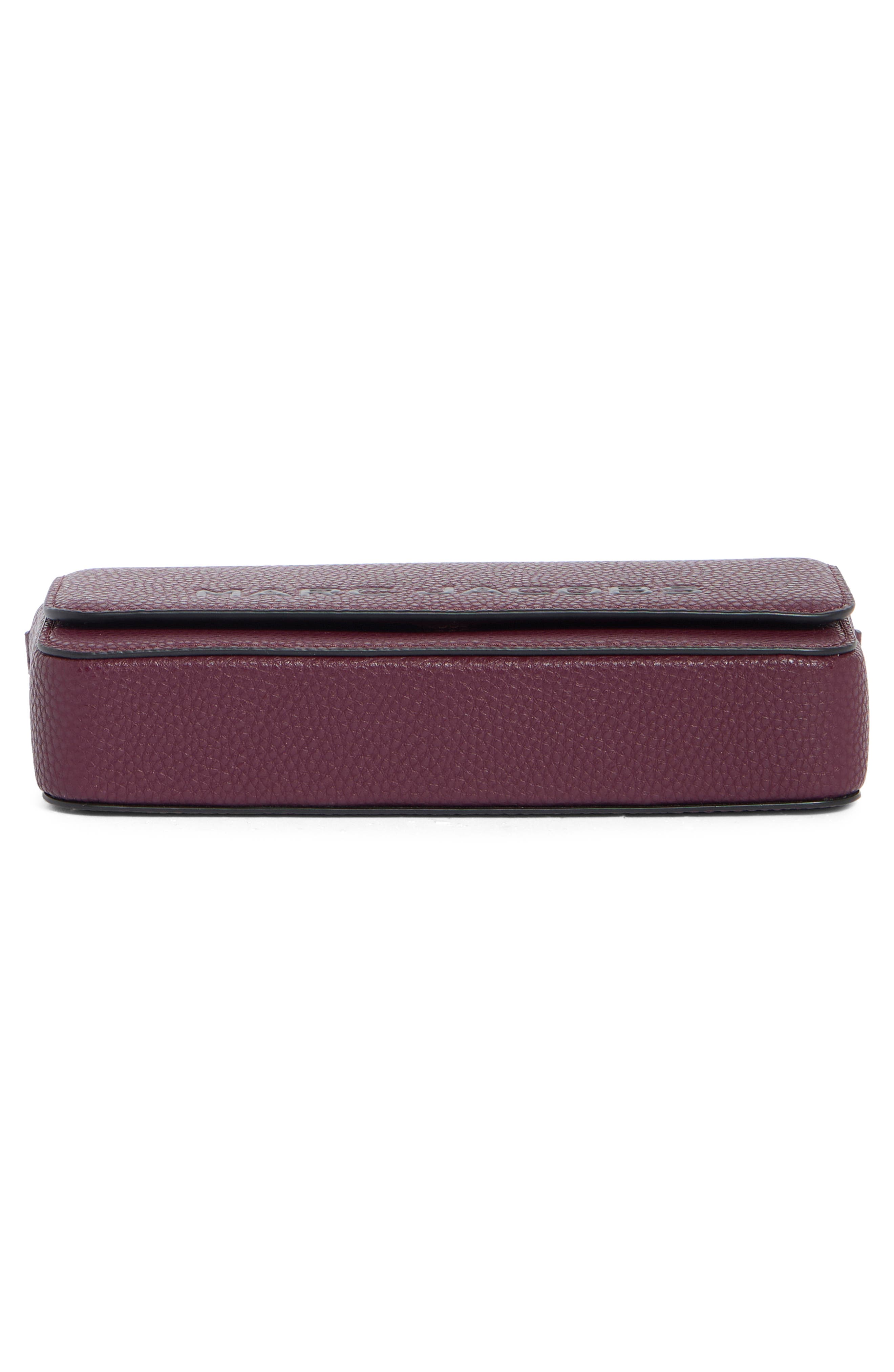 The Mini Leather Crossbody Bag, Alternate, color, DARK PLUM