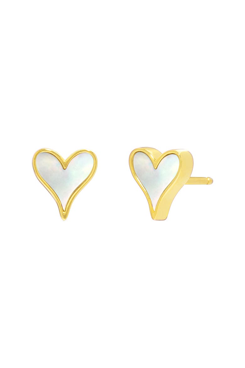 LoveLock 18K Gold & Mother-of-Pearl Earrings, Main, color, 18K YELLOW GOLD