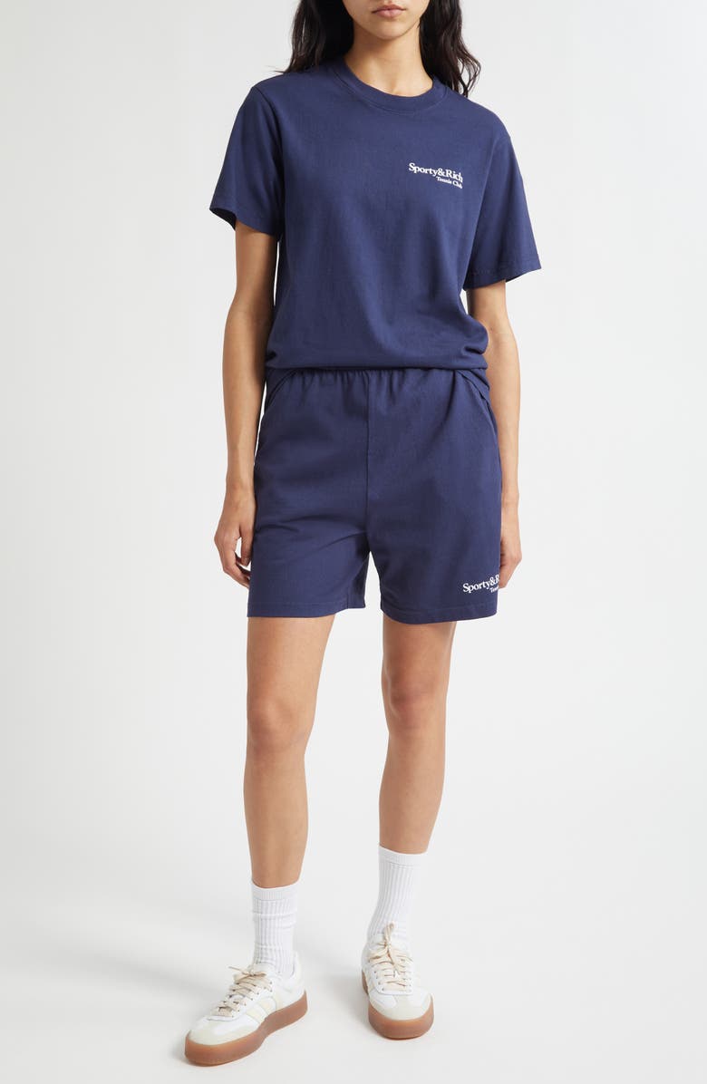 Sporty & Rich Gender Inclusive Play Tennis Gym Shorts, Alternate, color, Dark Navy