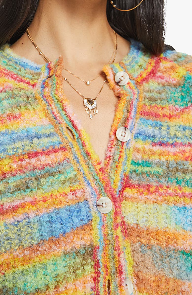 MOTHER The Raglan Stripe Alpaca Blend Crop Cardigan, Alternate, color, 