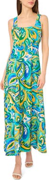 Halogen® Seamed Printed Maxi Dress